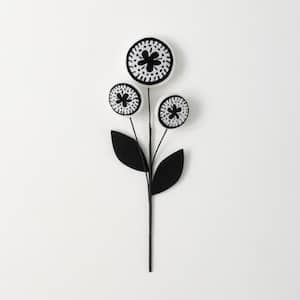 17.75 in. Black Artificial Geometric Floral Shaped Pick