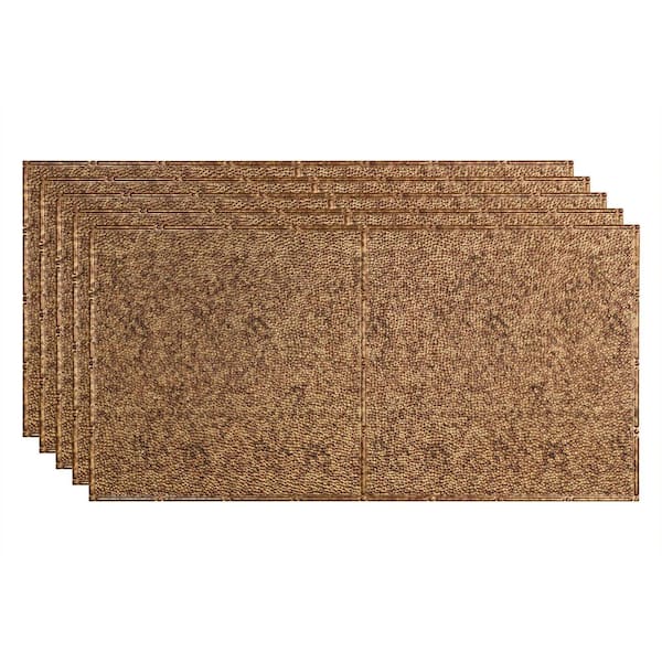 Fasade Border Fill 2 ft. x 4 ft. Glue Up Vinyl Ceiling Tile in Cracked Copper (40 sq. ft.)