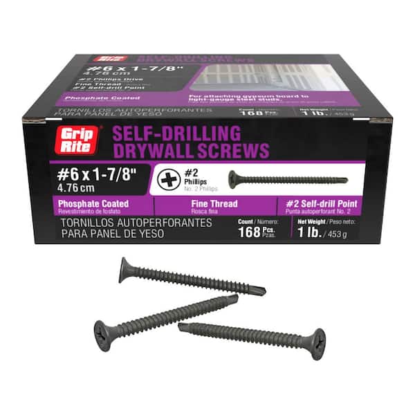 #6 x 1-7/8 in. #2 Phillips Bugle Head Fine Thread Drywall Screws 1 lb. Box