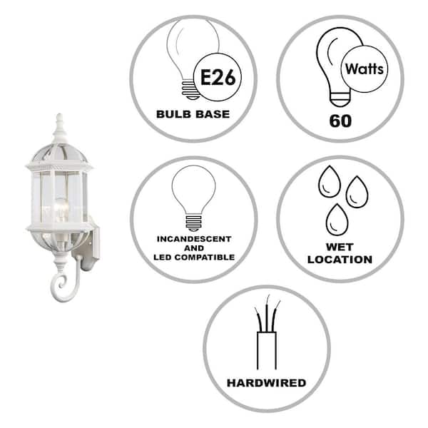 Trans Globe 40582 WH 5-Inch Outdoor Flush Mount Light – White, Wet-Rated & Weatherproof For Porch Or Patio