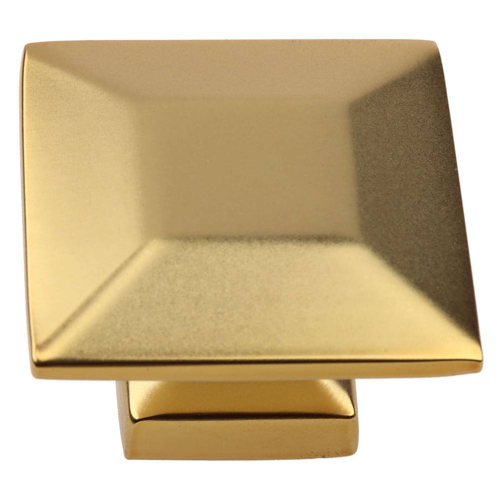 GlideRite 1.375 in. Brass Gold Square Knobs (10Pack)5101BG