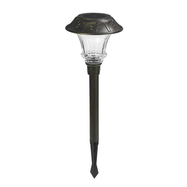 EZSolar Solar Powered Charcoal Brown Outdoor Integrated LED Landscape Path Light