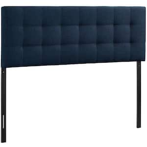 Lily Navy Queen Upholstered Fabric Headboard