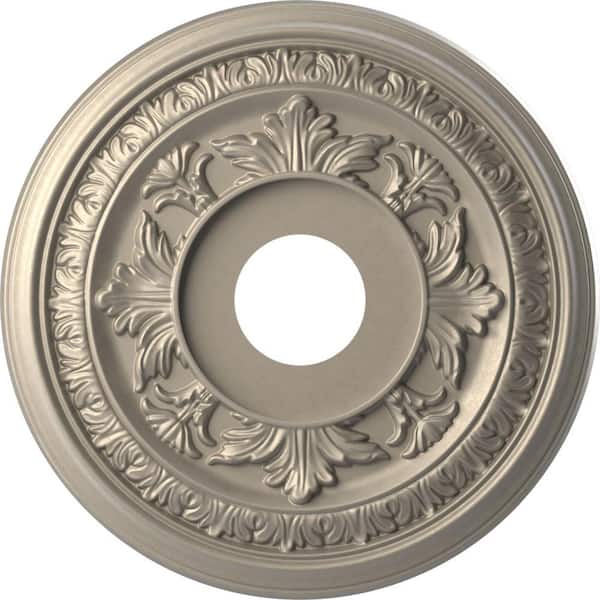 Ekena Millwork 16 in. O.D. x 3-1/2 in. I.D. x 1 in. P Baltimore Thermoformed PVC Ceiling Medallion in Metallic Silver Metallic