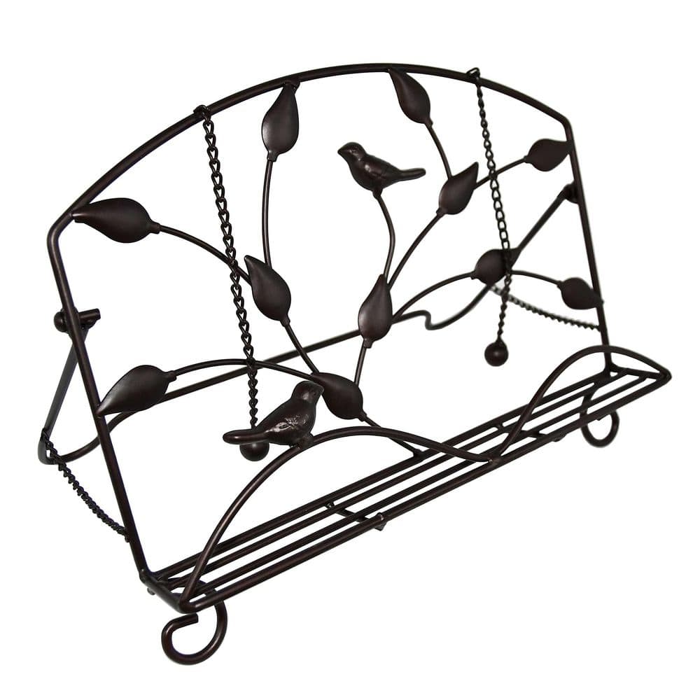 Anqtovp Brown Cast Iron Cookbook Recipe Holder Stand Decorative Metal ...