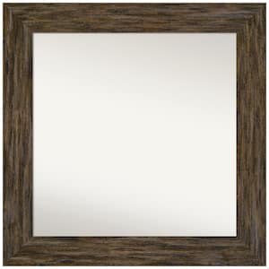 Fencepost Brown 33 in. W x 33 in. H Square Non-Beveled Wood Framed Wall Mirror in Brown
