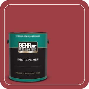 1 gal. #QE-06 Reddest Red Semi-Gloss Enamel Exterior Paint & Primer