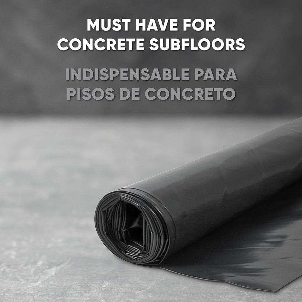Black 6 Mil Polyethylene Moisture Resistant Underlayment Roll