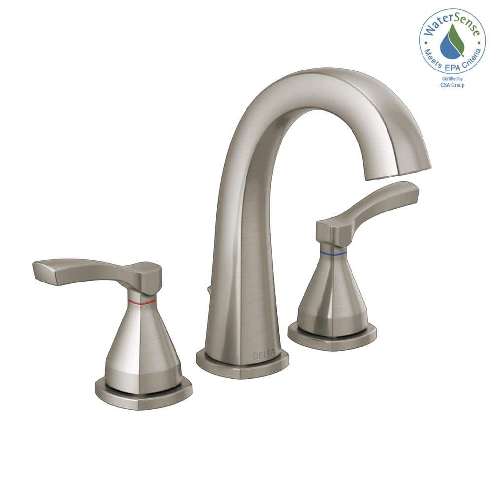 Modern Stainless Steel Widespread Bathroom Faucet with Dual Handles
