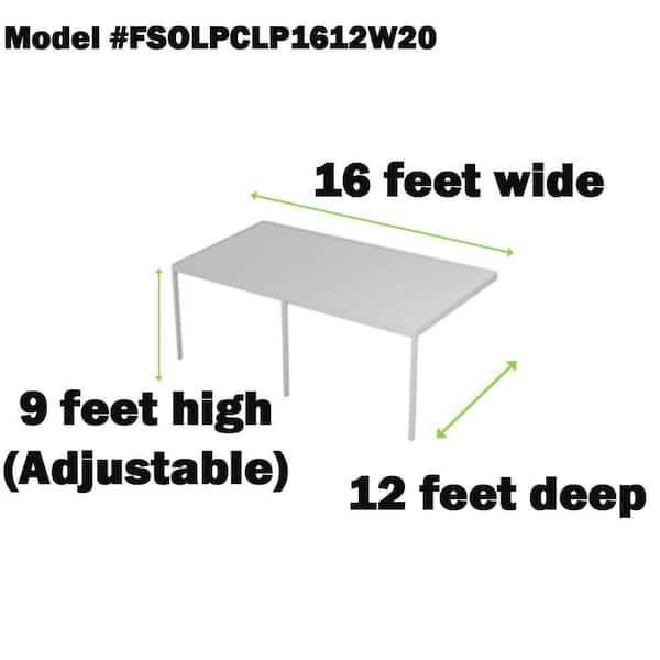 Contempra Aluminum 16 ft. x 12 ft. White Patio Cover with 3 in. Solid Insulated Roof Panels 20 lb. Snow Load 3 Posts