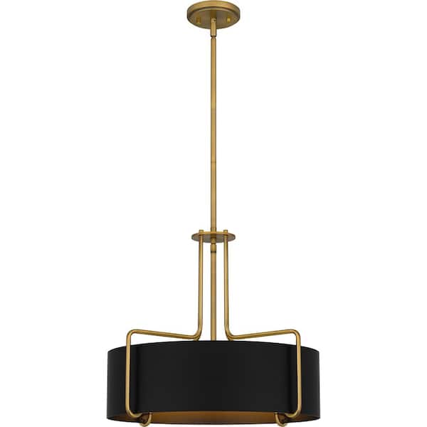 Quoizel Hanley 4-Light Aged Brass Standard Pendant