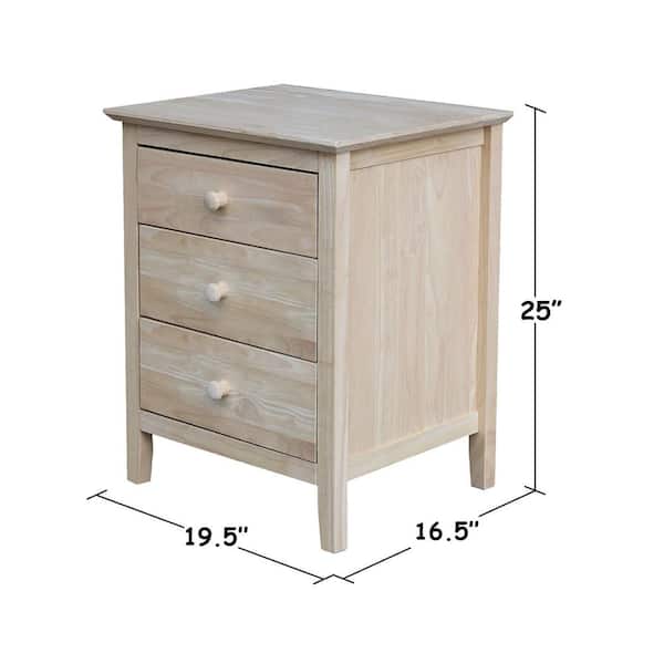 3 Drawer Nightstand Bd 8013, Unfinished Furniture Bedside Table
