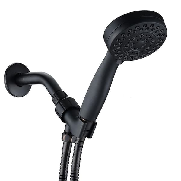 Tahanbath 5-Spray Patterns with 2.5 GPM 3.5 in. Wall Mount Handheld Shower Head in Oil Rubbed Bronze