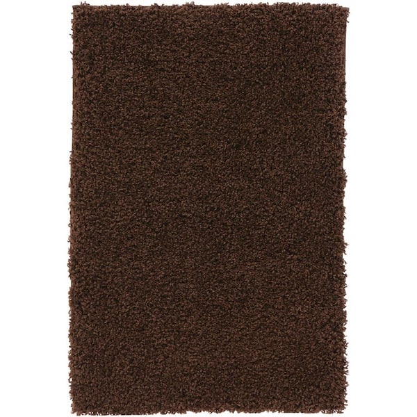 Unbranded Shaggy Brown 2 ft. x 3 ft. Scatter Rug