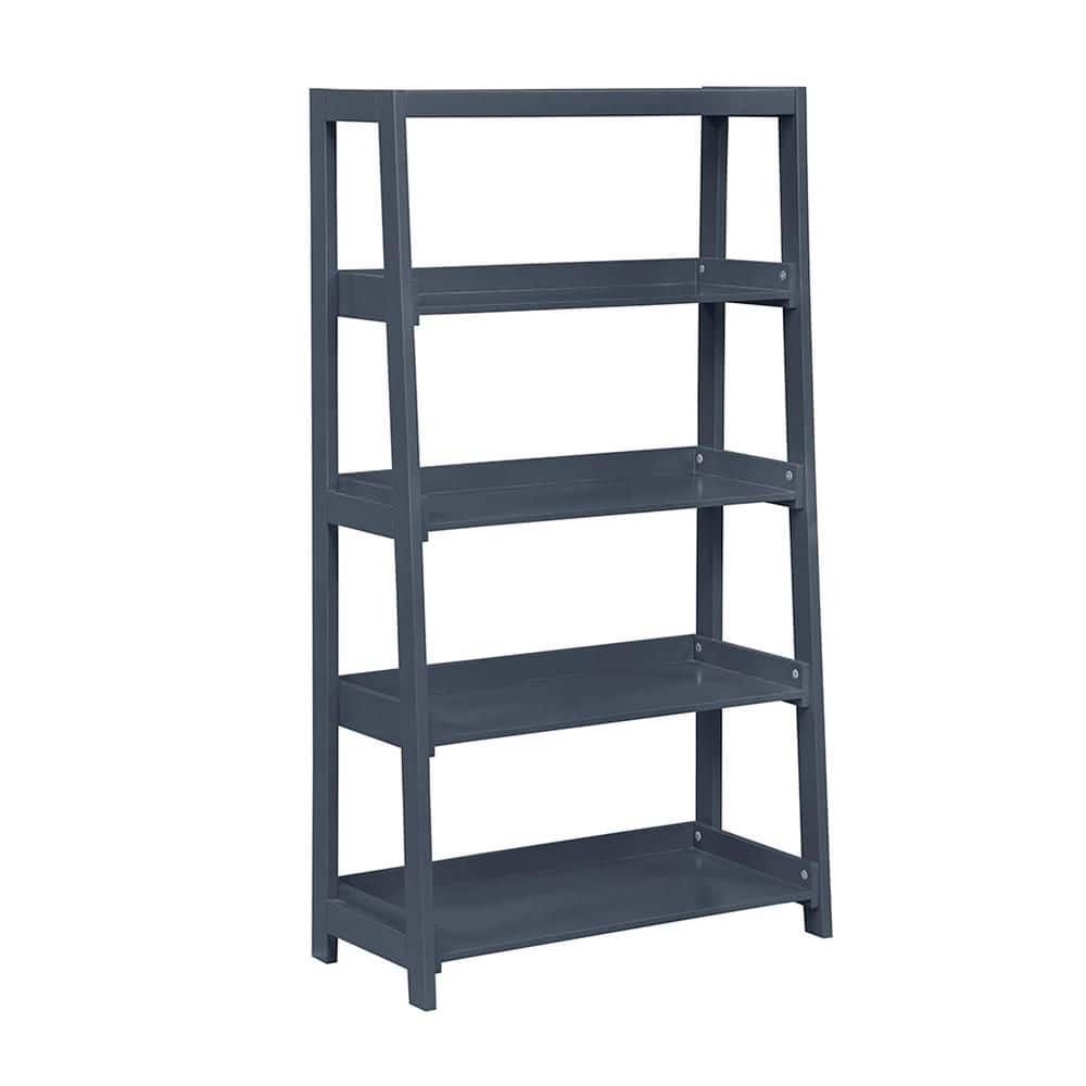 Lazzara Eliza 54 in. Tall Navy Blue Wood 4 Fixed Shelves Bookcase