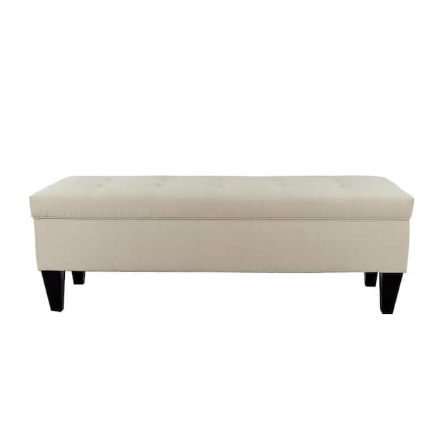 MJL Furniture Designs Brooke Sachi Khaki 10-Button Tufted Upholstered Long Storage Bench