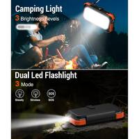 EKIEUDL 20000mAh Portable Solar Power Bank, PD18W Fast Charging with 4 Foldable Panels and Camping Flashlight for Phones, Orange 27E075PH041