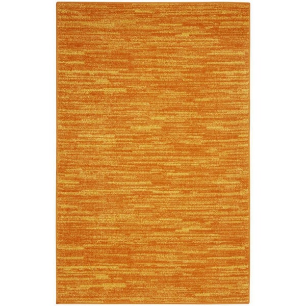 Orange 3 ft. x 5 ft. Woven Polypropylene Indoor/Outdoor Area Rug