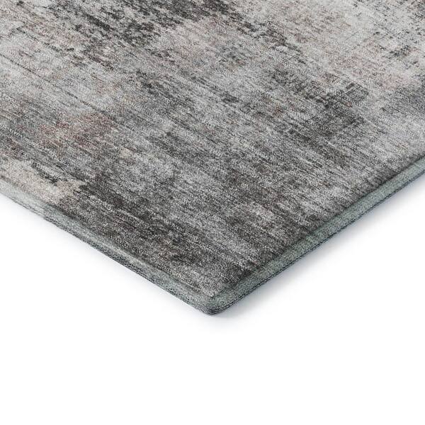 Mayfield Premium Machine Washable Abstract AMF2171 Taupe 8 ft. x 8 ft. Round Rug