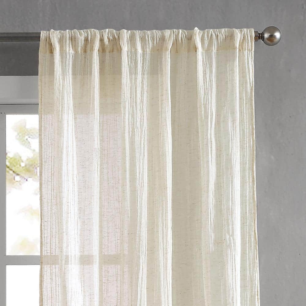 Dusty Pink Light-Filtering Linen-Blend Rod Pocket Curtains