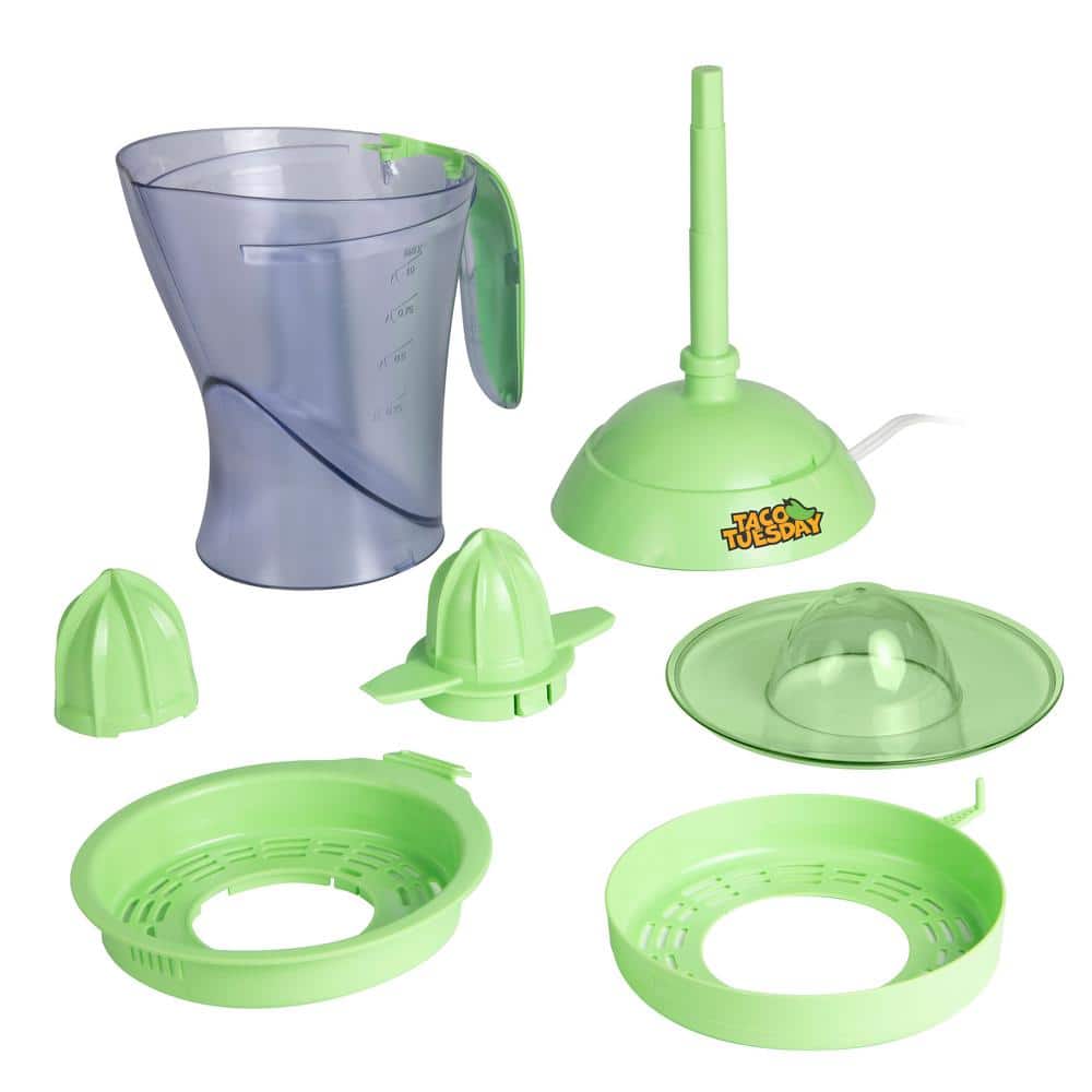 Green Electric Citrus Juicer with Pitcher and Glasses Set