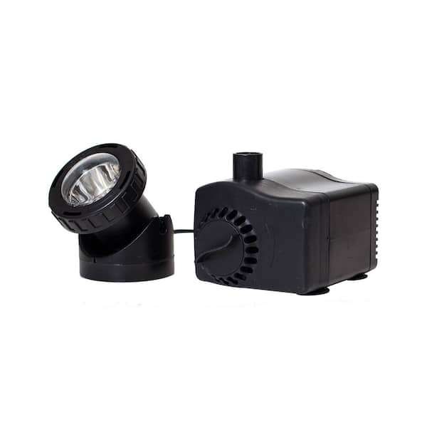 170 GPH Low Water Auto Shut-Off Fountain Pump Plus Light