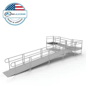 EZ-ACCESS PATHWAY 30 ft. L-Shaped Aluminum Wheelchair Ramp Kit with ...