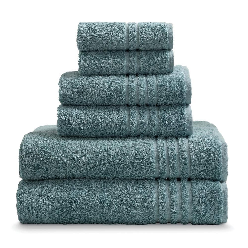 ELLA JAYNE Home Collection 6-Piece Aqua Turkish Cotton Bath Towel Set  EJH_TWL6ST_AQ - The Home Depot