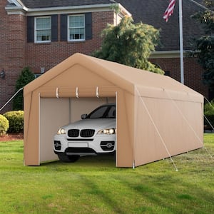 10 ft. W x 20 ft. D x 9.4 ft. H Yellow Heavy Duty All-Weather Tent Carport with Galvanized Steel Frame