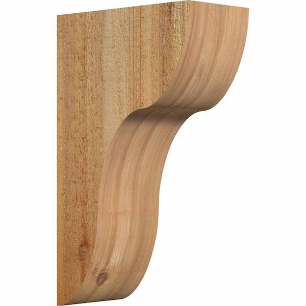 Ekena Millwork 6 in. x 12 in. x 20 in. Western Red Cedar Carmel Rough Sawn Corbel