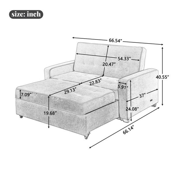 Full Sofa Sleeper Dimensions | Baci Living Room