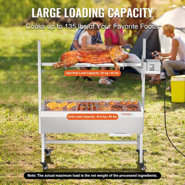 VEVOR Upgrade Rotisserie Grill, 35 In. 90 Lbs. Capacity, BBQ