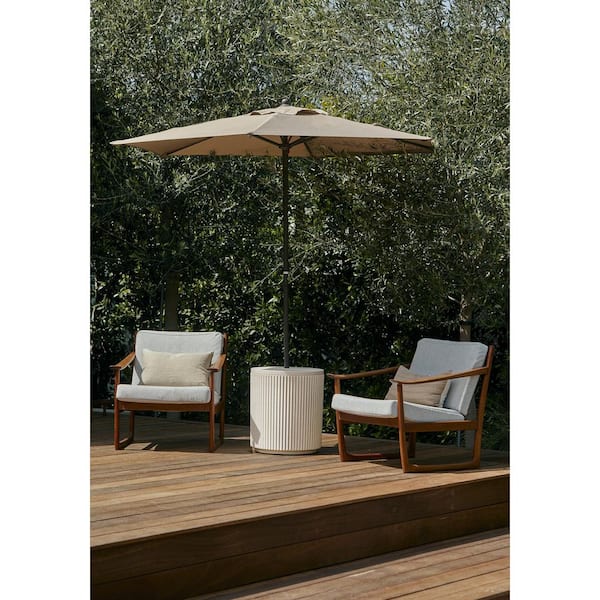 backyard creations allenwood patio umbrella side table Veradek Round Sand Plastic 21'' Height Outdoor Umbrella Side table SHDEVDMT