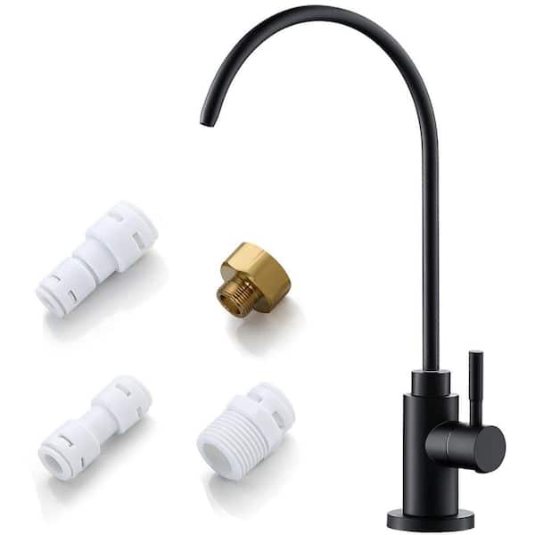 Lukvuzo Non-Air Gap Drinking Water Single Handle Beverage Faucet with Water Filtration System in Matte Black
