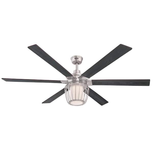 Westinghouse Willa 60 In Led Brushed Nickel Ceiling Fan With Light Fixture And Remote Control 7225000 The Home Depot - How To Change Bulb In Westinghouse Ceiling Fan