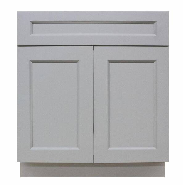 Krosswood Doors Modern Craftsman Ready to Assemble 27x34.5x24 in. Base Cabinet with 2-Door 1-Drawer in Gray