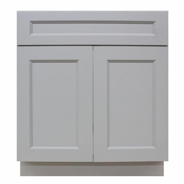 Krosswood Doors Modern Craftsman  Ready to Assemble 33x34.5x24 in. Sink Base Cabinet with 2 Door in Gray