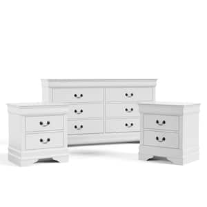 Burkhart White 2 Drawer 21.63 in. W Set of 2 Nightstand and Dresser