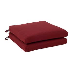 18 in. x 18 in. 1-Piece Universal Outdoor Dining Chair Cushion in Red (2-Pack)