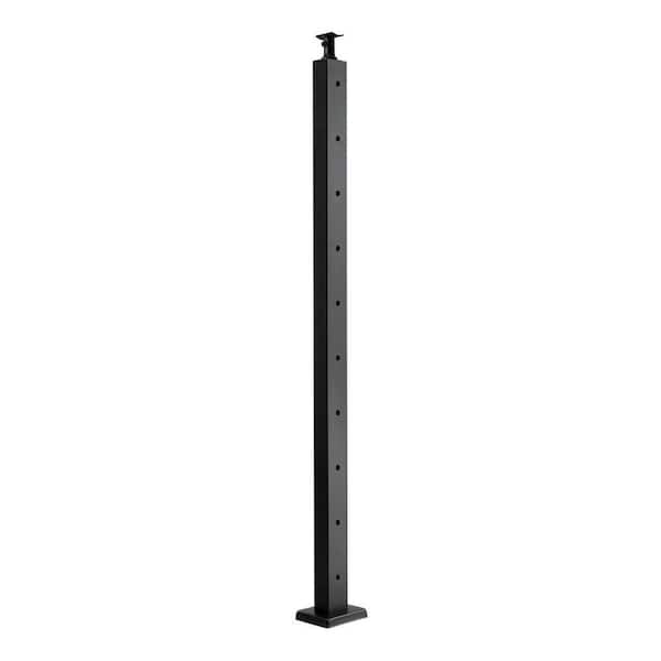 36 in. x 2 in. x 2 in. 1-Pack Cable Railing Post Horizontal-Hole Deck Railing Post with Pre-Drilled Holes