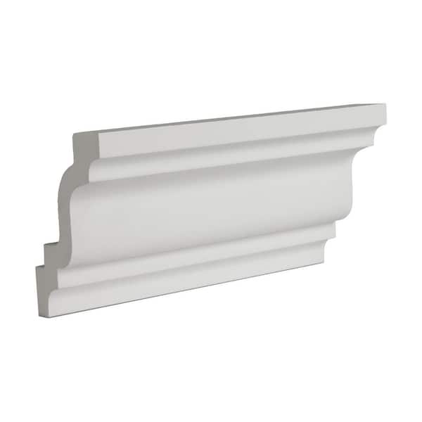 American Pro Decor 2 in. x 3 in. x 6 in. Long Plain Polyurethane Crown Moulding Sample