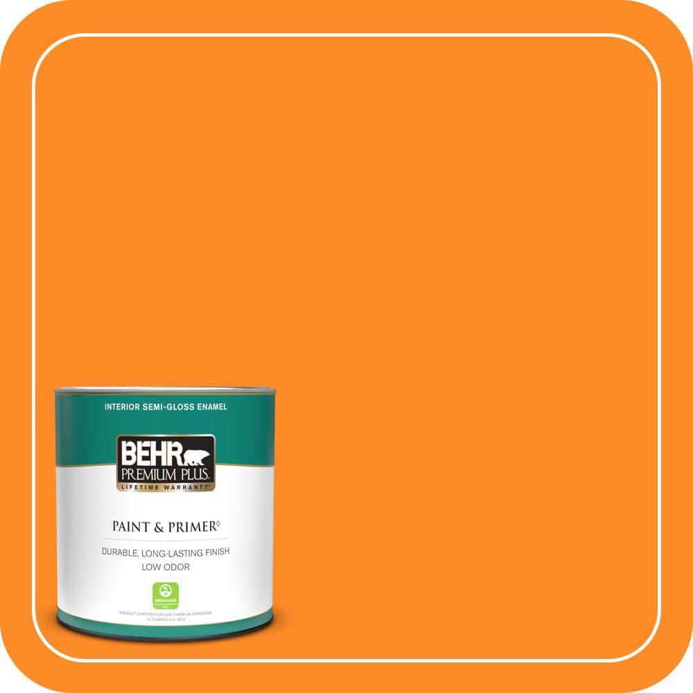 1 qt. #S-G-280 Mango Madness Semi-Gloss Enamel Low Odor Interior Paint & Primer price history on PriceWatchPro