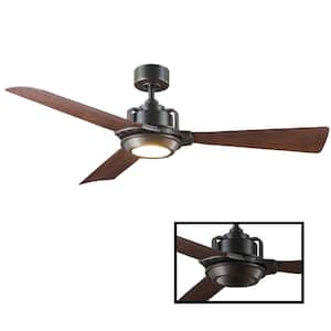 Osprey 56 in. LED Indoor/Outdoor Oil Rubbed Bronze 3-Blade Smart Ceiling Fan with 3000K Light Kit and Remote Control