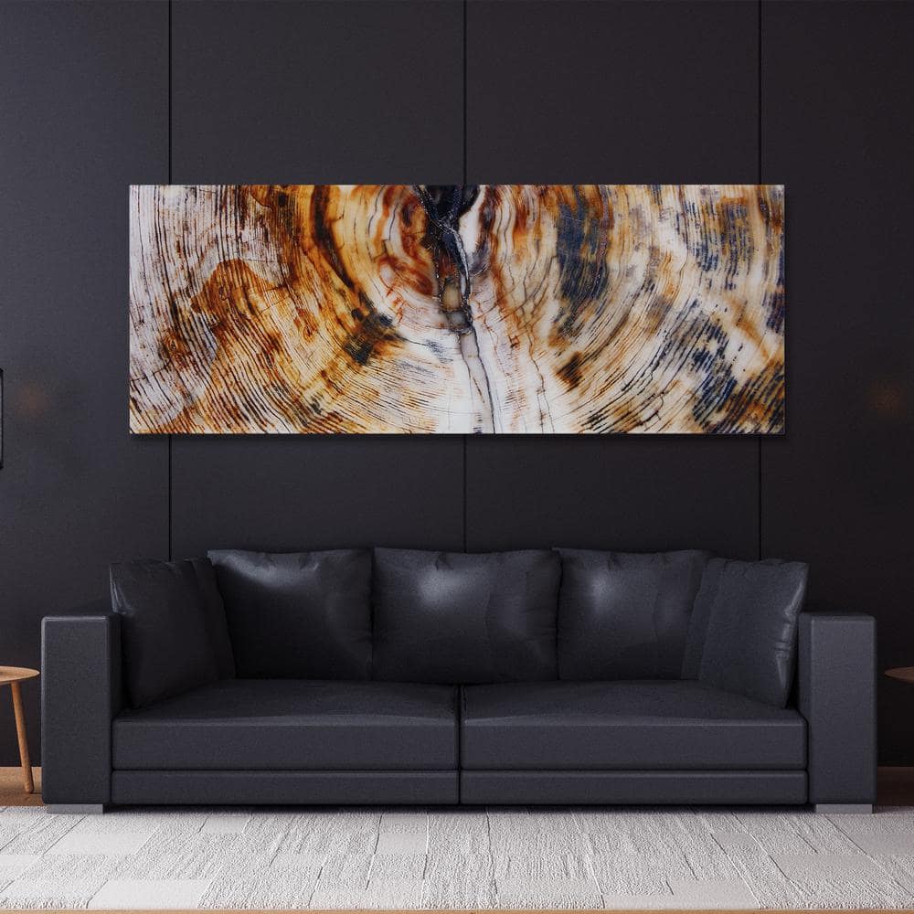Impact B Large Brown and White Abstract Glass Wall Art