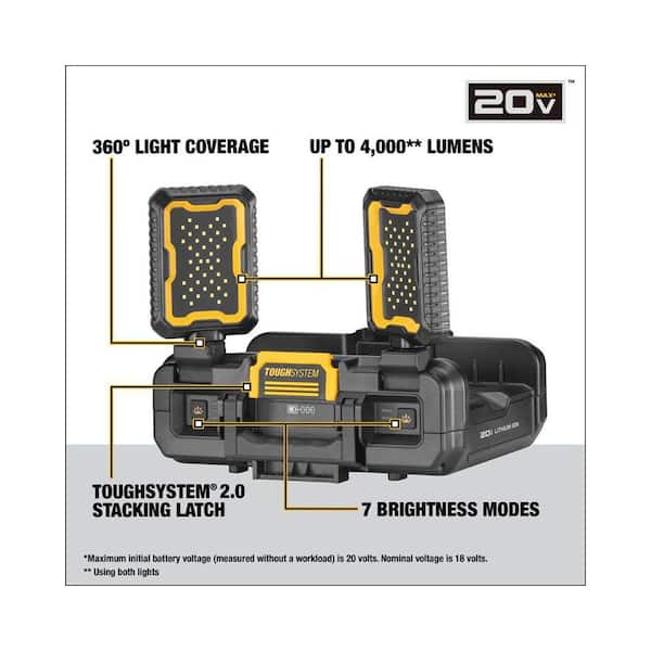 Tough System 2.0 Flex Volt 20V/60V Cordless LED Adjustable Work Light