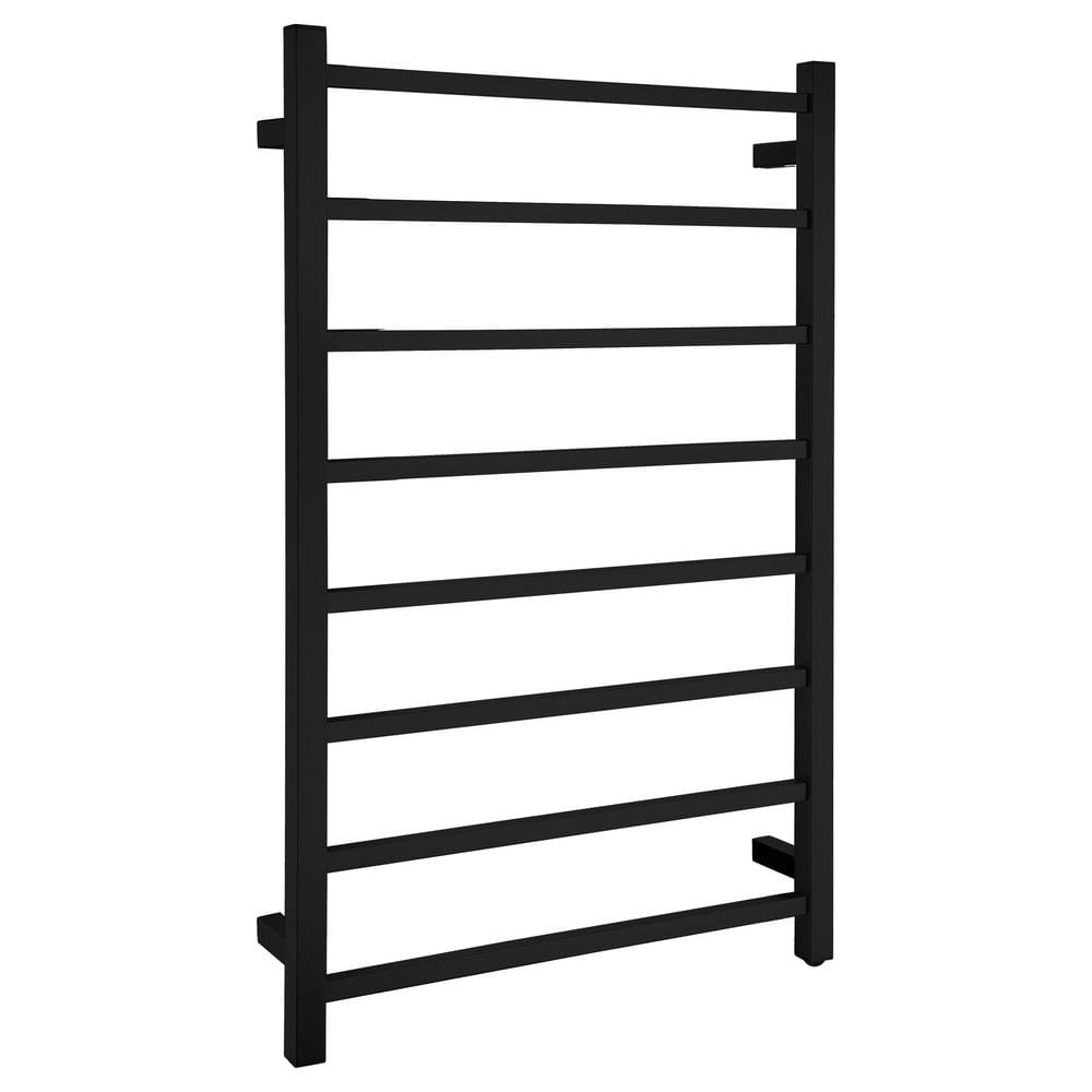 Matte Black Stainless Steel Wall Mounted 8-Bar Towel Warmer