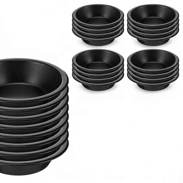 16-Piece Round Carbon Steel Mini Pie Pan Set Nonstick Baking Tins for Cakes Pies Desserts with Easy Release