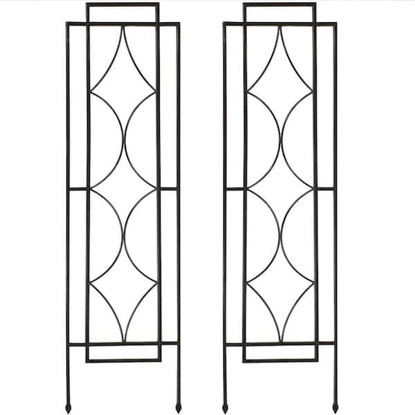 Sunnydaze 48 in. Steel Chic Diamonds Design Garden Plant Trellis - (Set of 2)