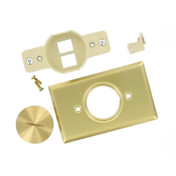 Leviton QuickPort Floor Jack Assembly, Brass 41652 41652