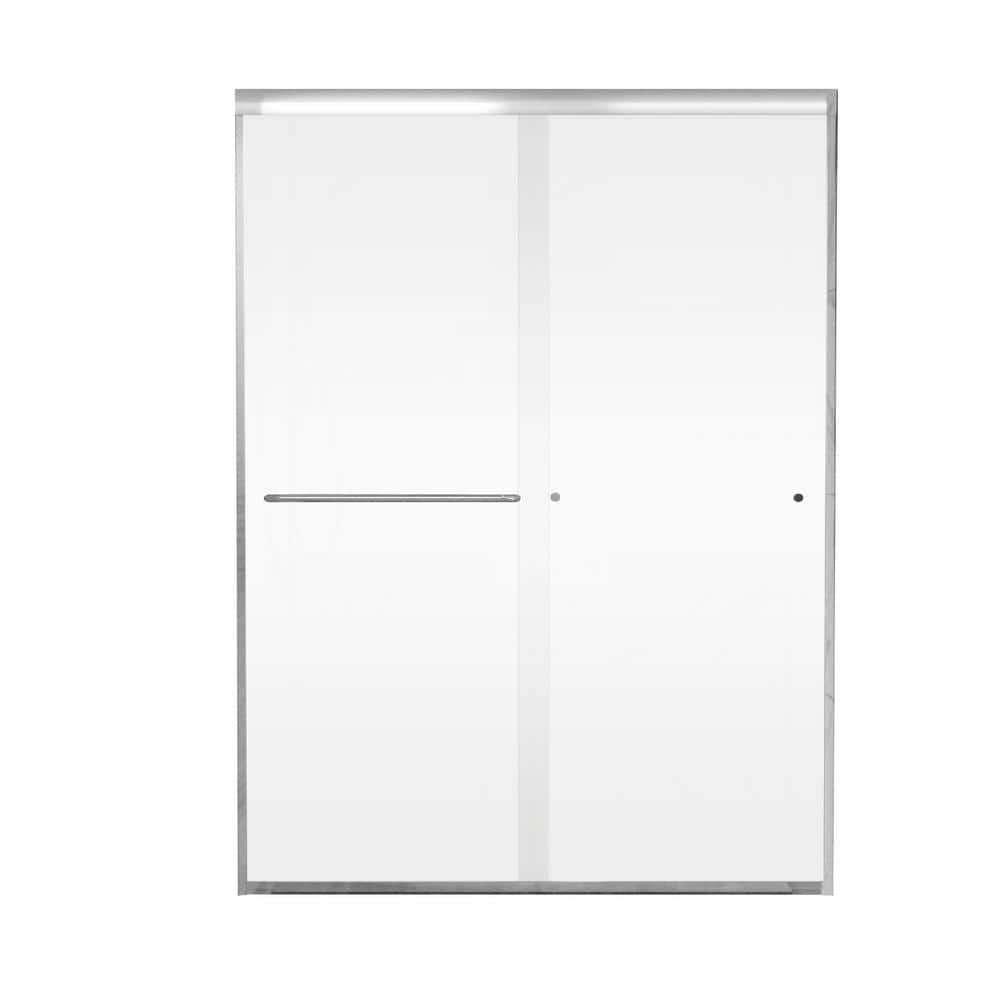 ANGELES HOME 50 - 54 in. W x 72 in. H Sliding Semi Frameless Shower ...